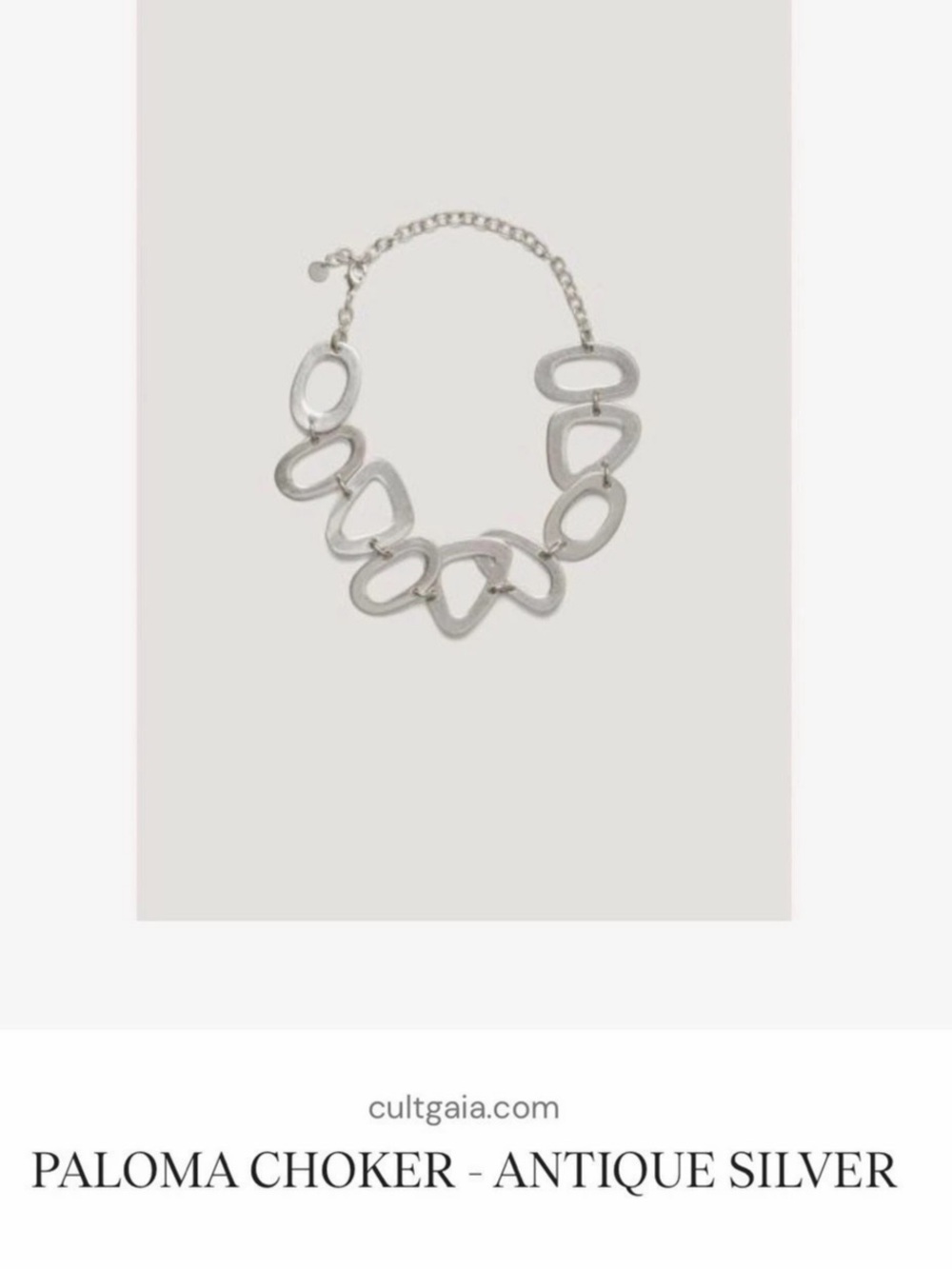 NEW Cult Gaia Paloma Choker - Antique Silver